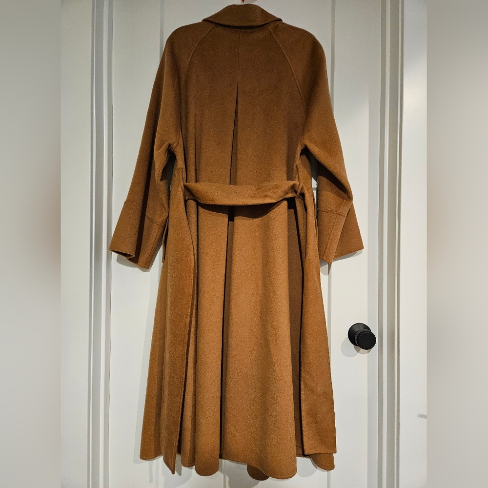 NWT Button Up Collar Silk Wool Blend Coat (Bronze) - Silk Maison - Picture 13 of 14